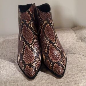 Snake print booties